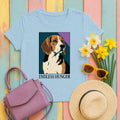 Endless Hunger Beagle Dog Graphic Trendy Animal T-Shirt in Light Blue
