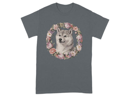 Wolf Surrounded By Flowers Graphic T-Shirt product type