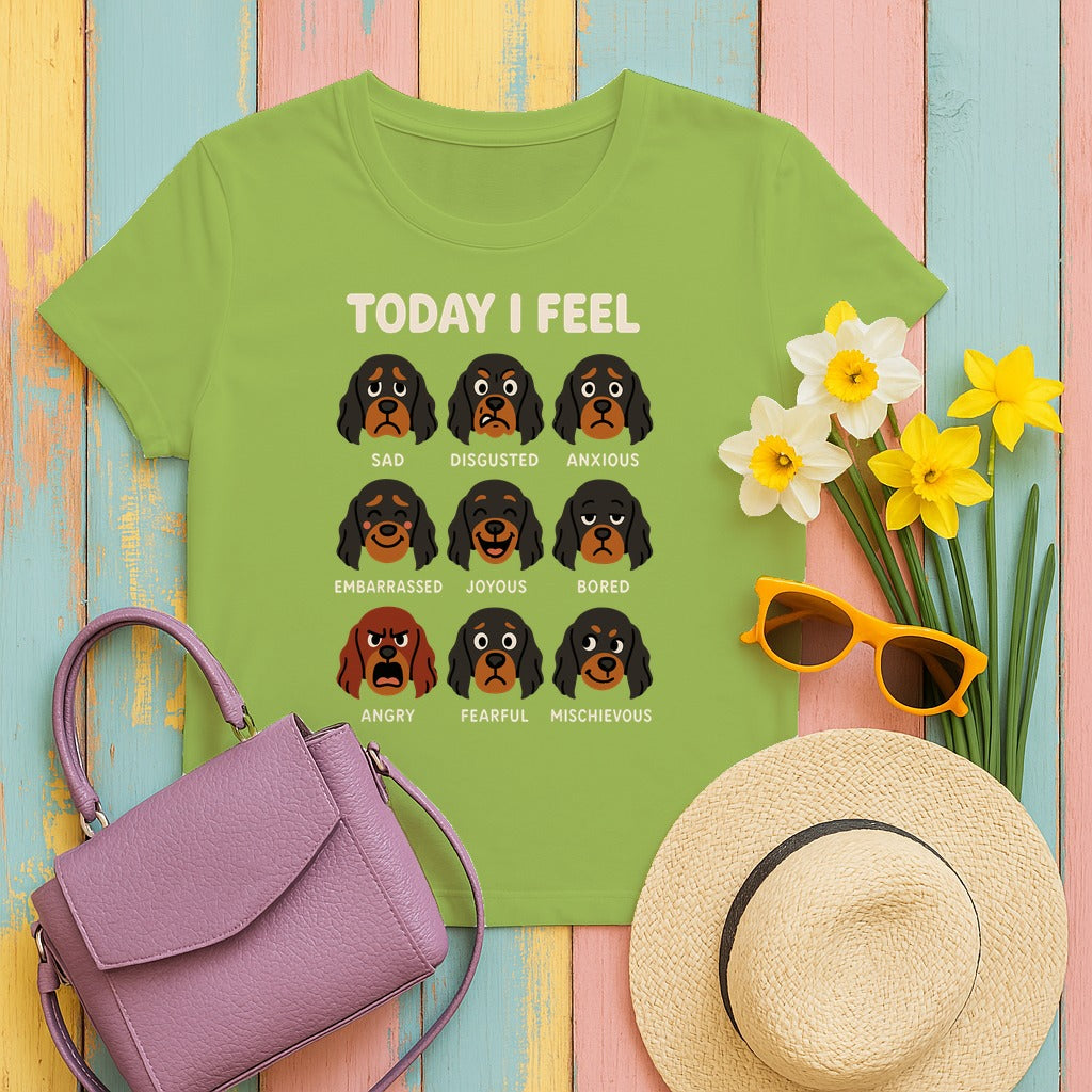 Today I Feel Various Gordon Setter Emotions T-Shirt in Kiwi