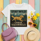 mig2 stay-wild-chase-squirrels-golden-retriev tee flat lay hero v8