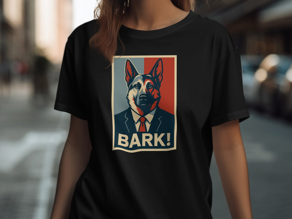Stylish Graphic Tee with Bark Statement Design