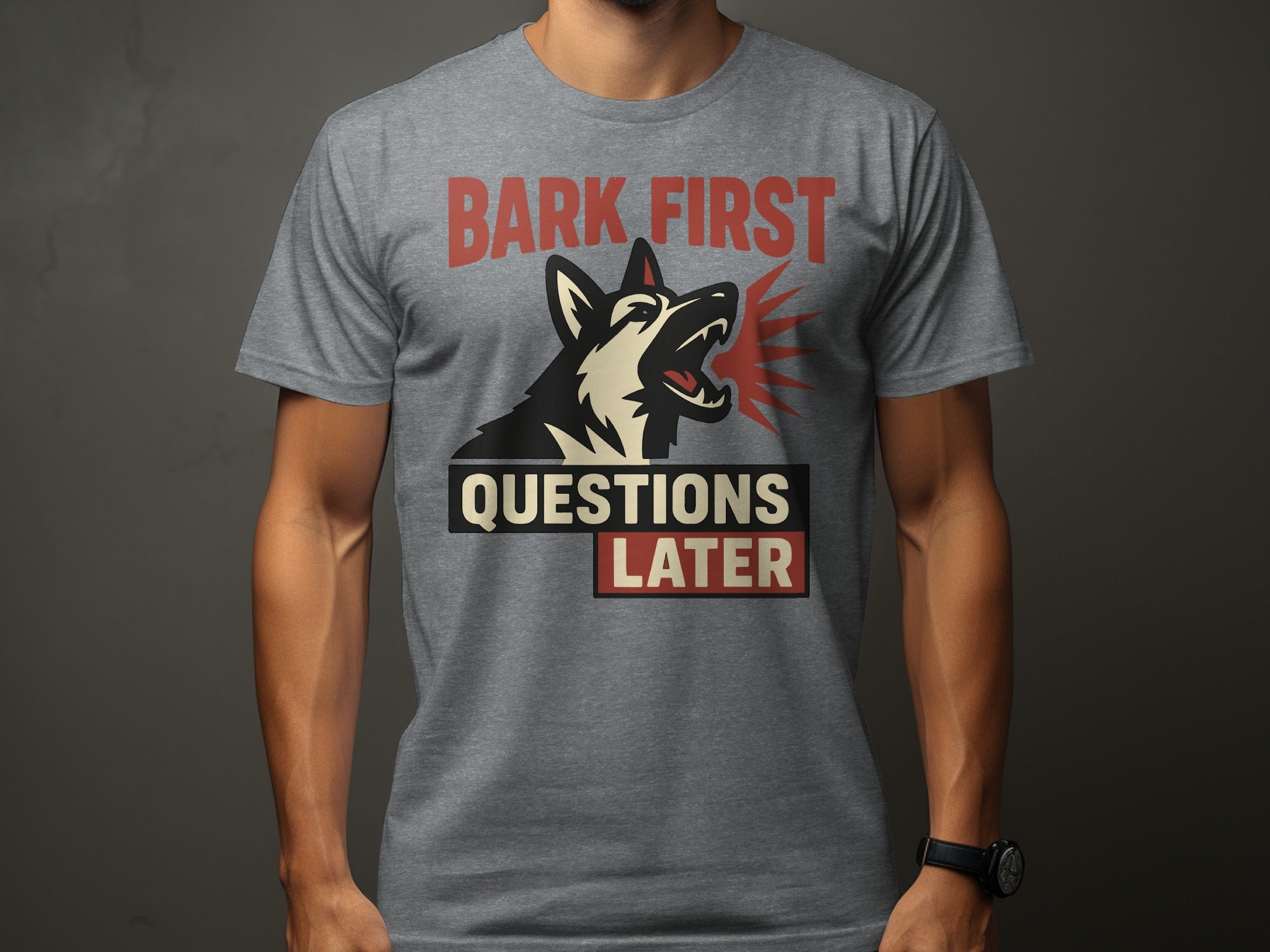 Bark First Questions Later Graphic T-shirt