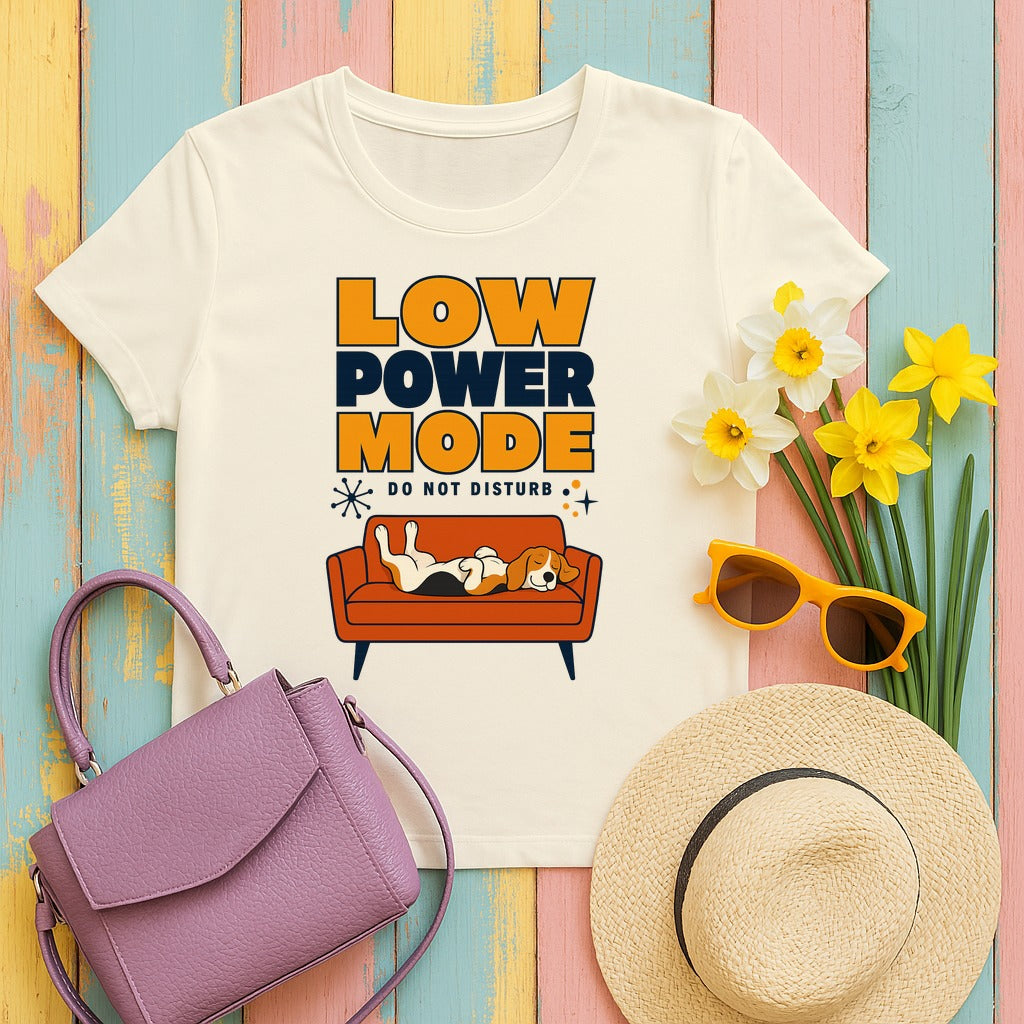The Low Power Mode Beagle T-Shirt in Natural