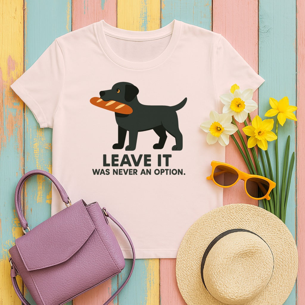 Black Lab Leave It Tee in Soft Pink