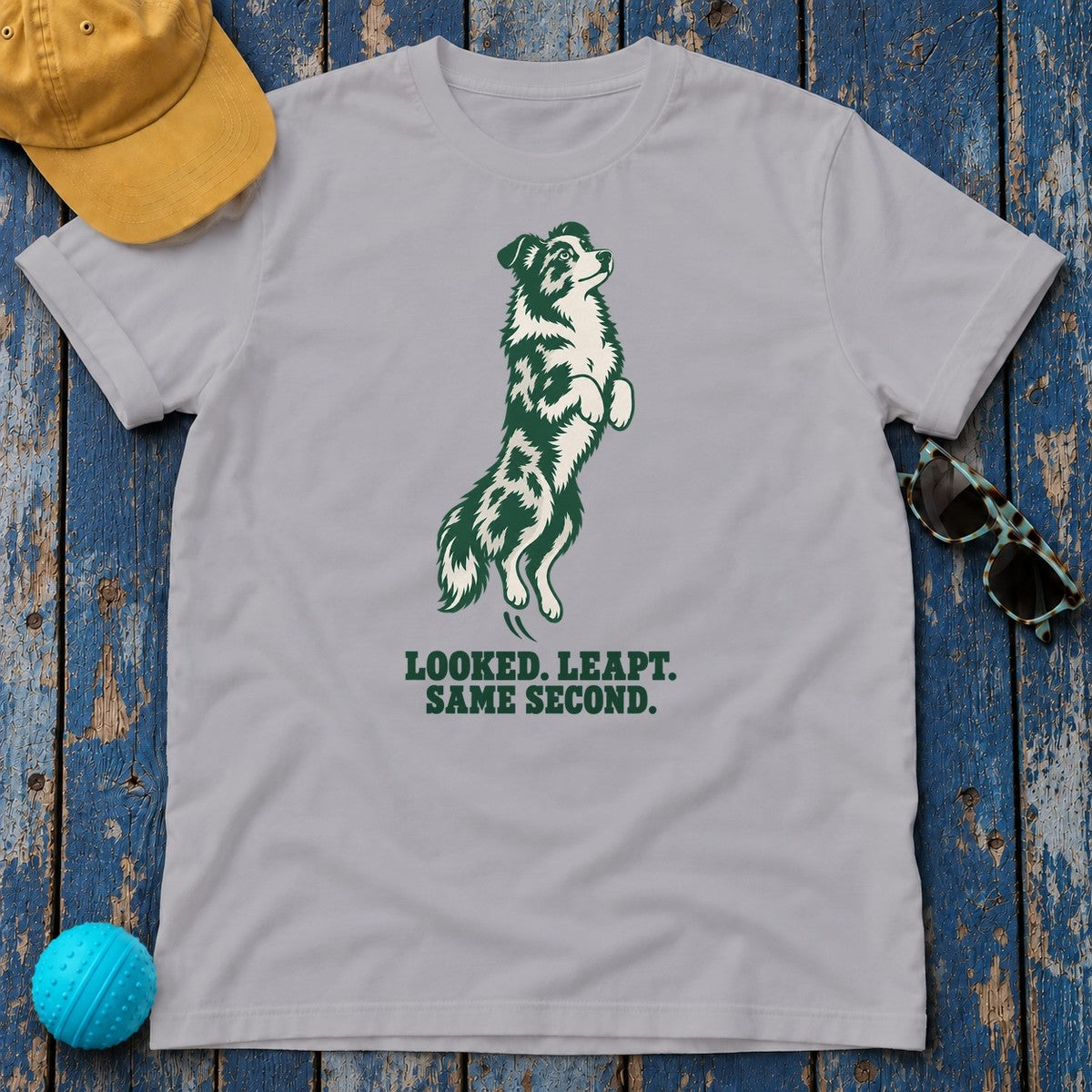 Looked Leapt Same Second Australian Shepherd T-Shirt in Athletic Heather