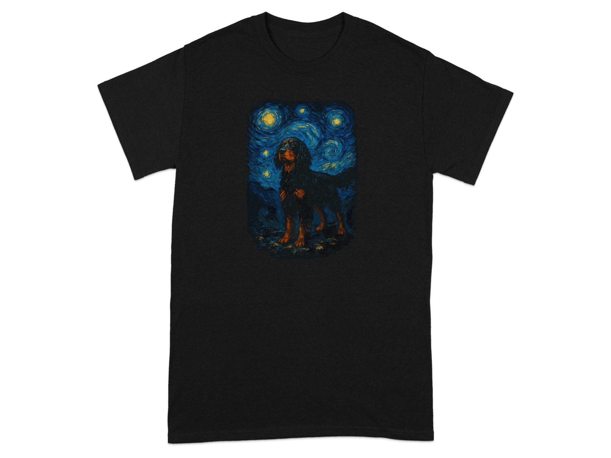 Starry Night With Dog Printed Design T-shirt