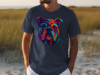 Colorful Geometric Bulldog Print Artwork Shirt