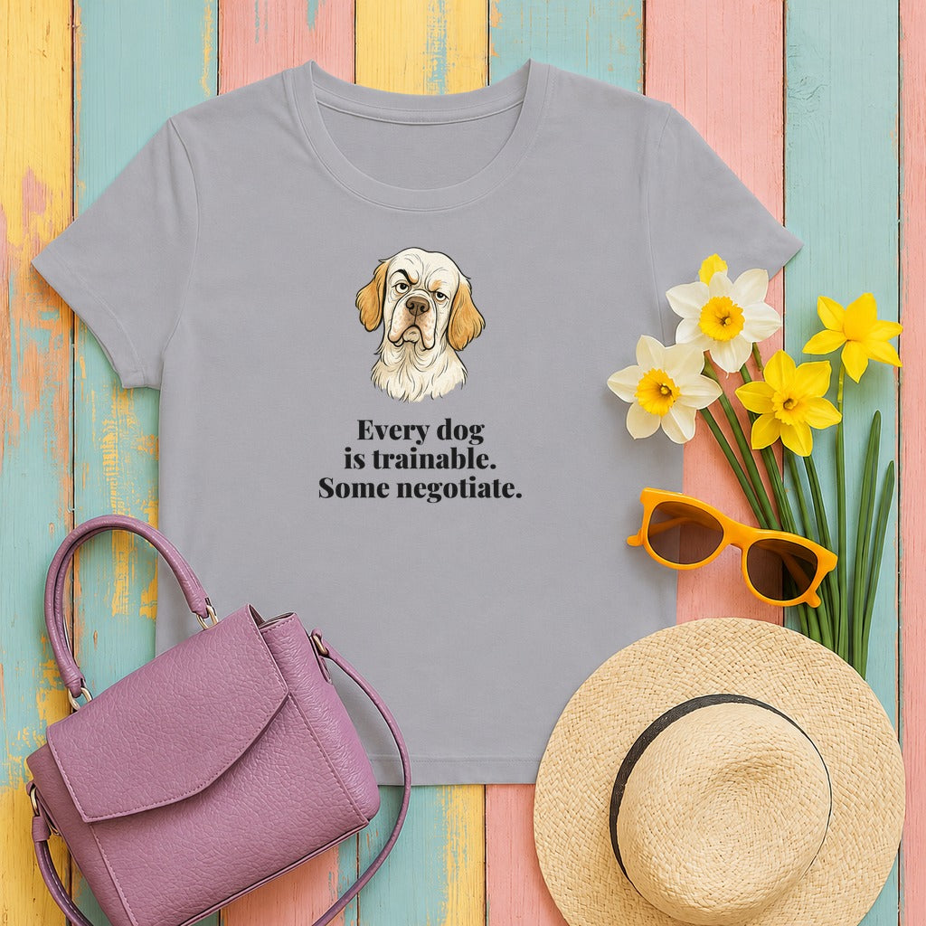 Clumber Spaniel Some Negotiate Tee in Athletic Heather