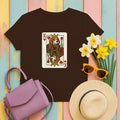 King Of Hearts Cute Beagle Playing Card Funny Deck T-Shirt in Dark Chocolate