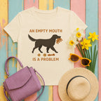 flat-coated retriever empty-mouth-is-a-problem tee flat lay hero