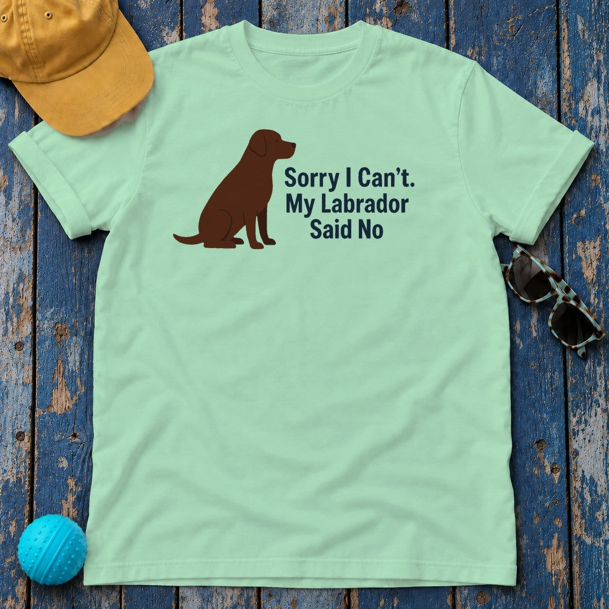 My Labrador Said No Statement T-Shirt in Mint Green