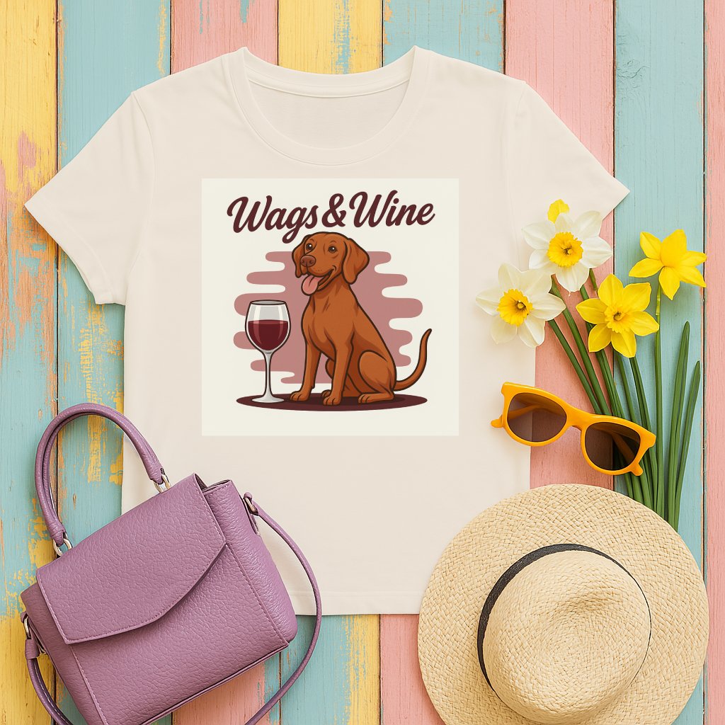 Wags and Wine Dog Graphic T-Shirt product