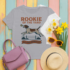 German Shorthaired Pointer Rookie of the Yard Tee styled flat lay on Athletic Heather