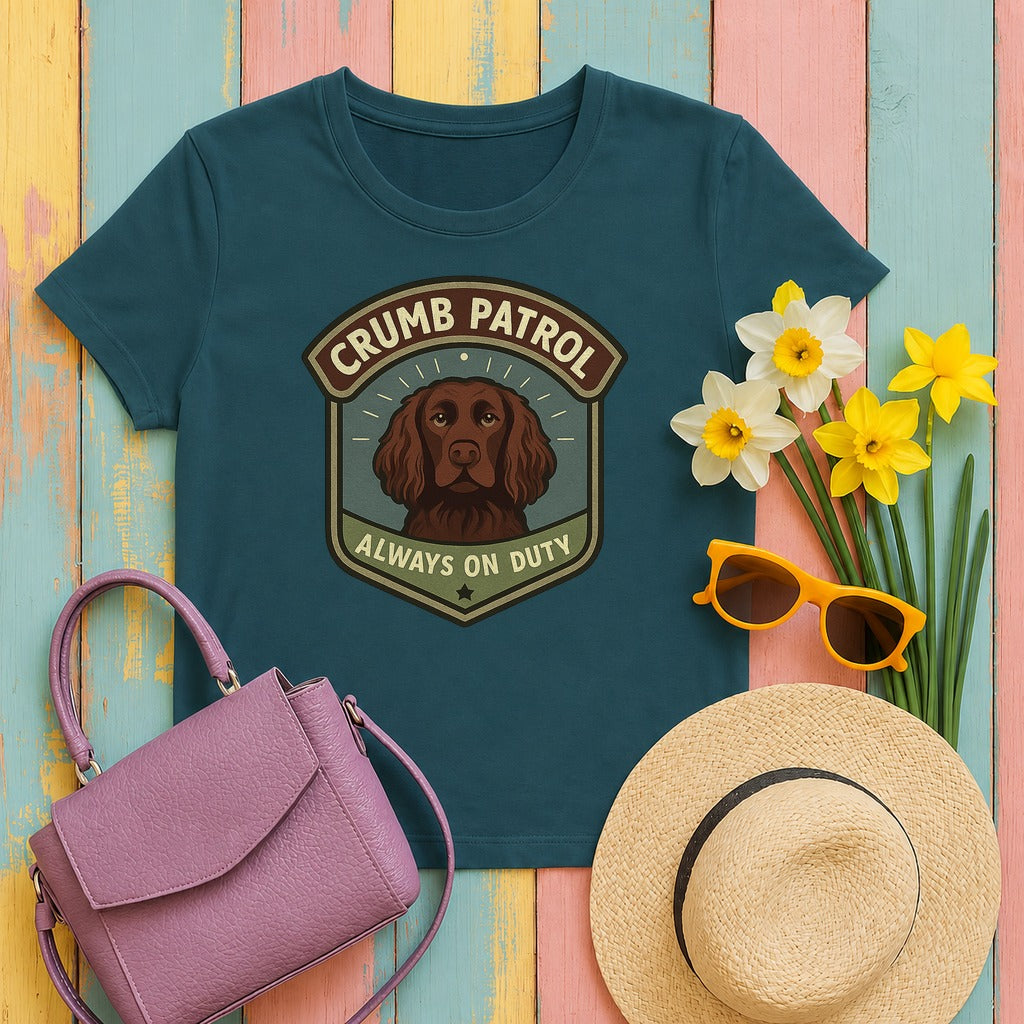 Boykin Spaniel Crumb Patrol T-shirt in Heather Deep Teal