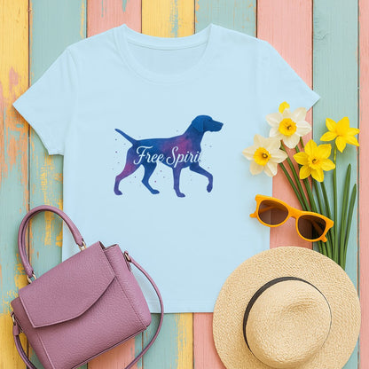 Free Spirit Blue Dog Graphic Women's Shirt product