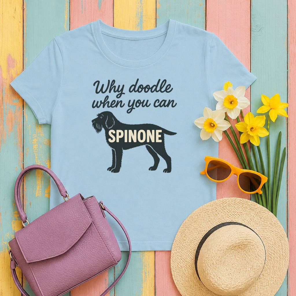 Why Doodle When You Can Spinone Tee in Light Blue