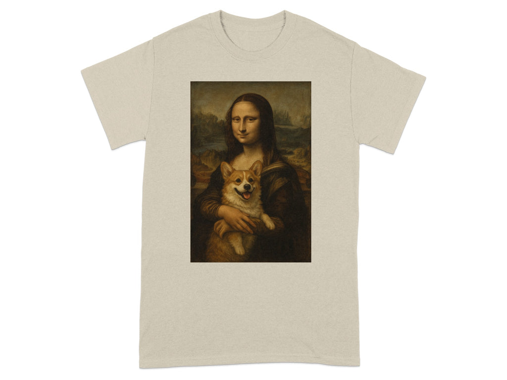 Mona Lisa Holding Cute Corgi T-Shirt