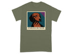 T-shirt with graphic of a dachshund in a frame and text "ENDLESS HUNGER".