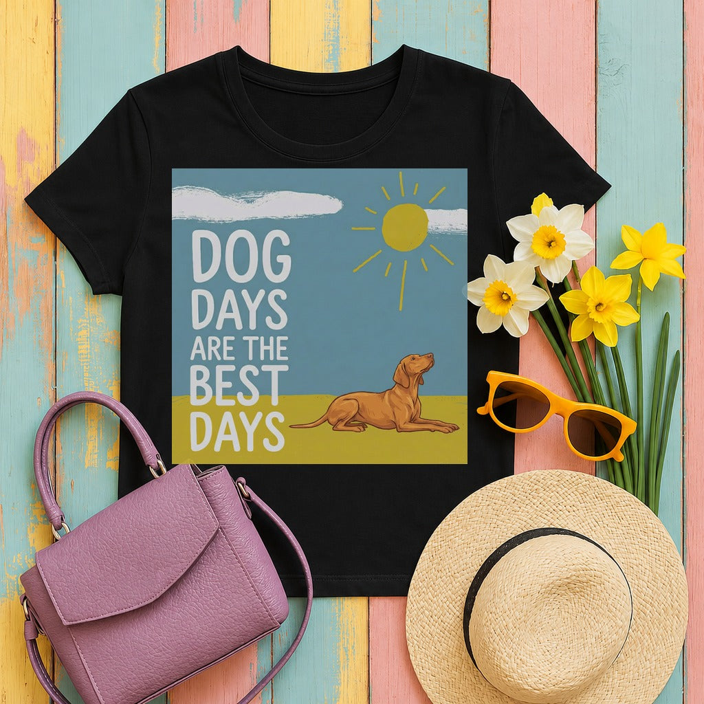 w5hero dog-days-are-the-best-days-with-vizsla-t-shirt tee flat lay hero v8