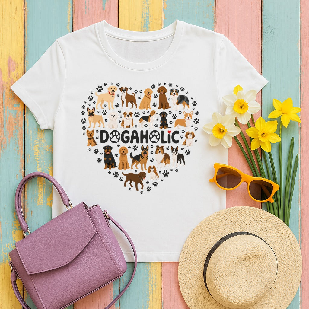 Dogaholic T-Shirt in White