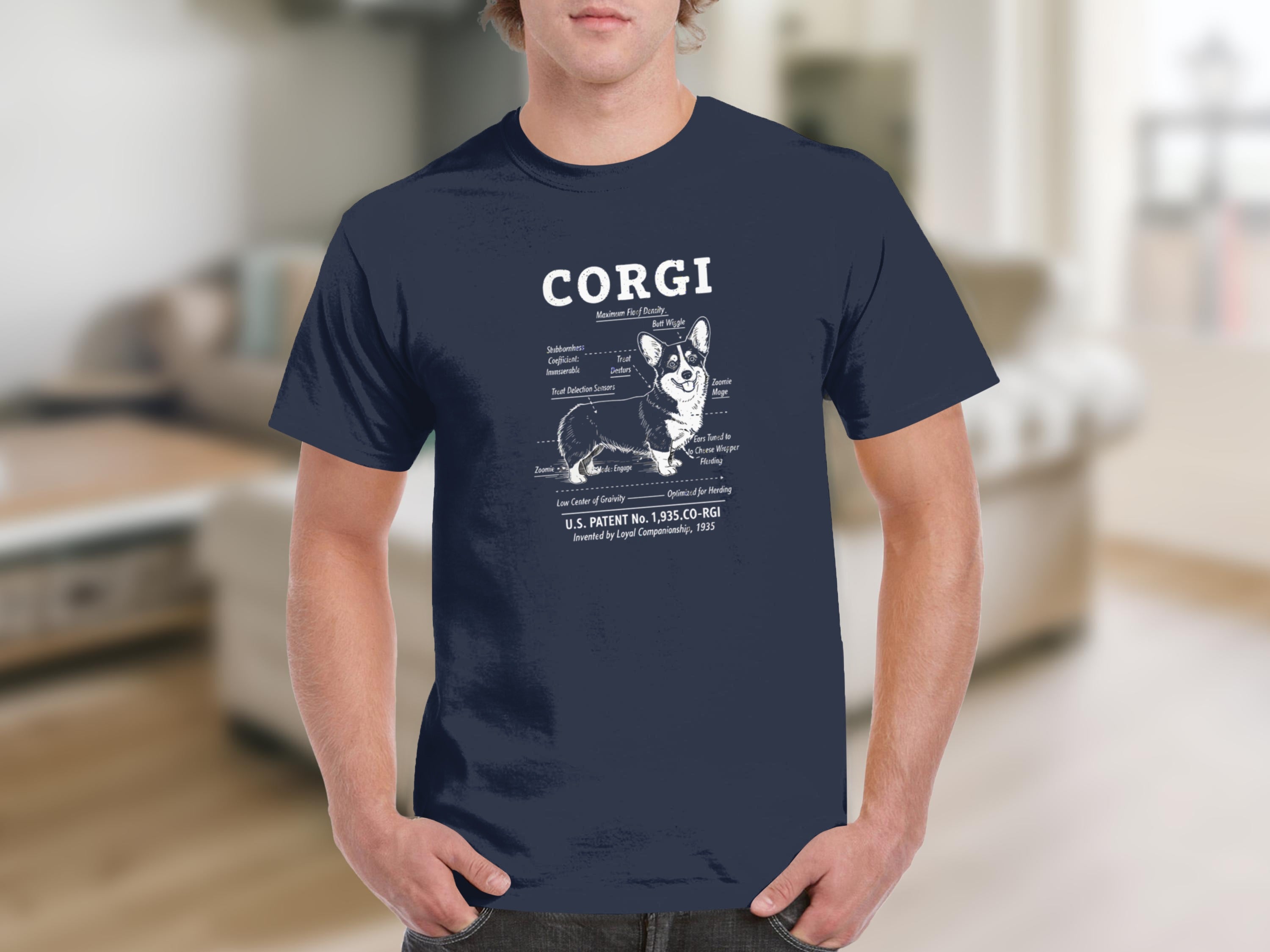 Corgi Anatomy Diagram Printed Graphic Tee product