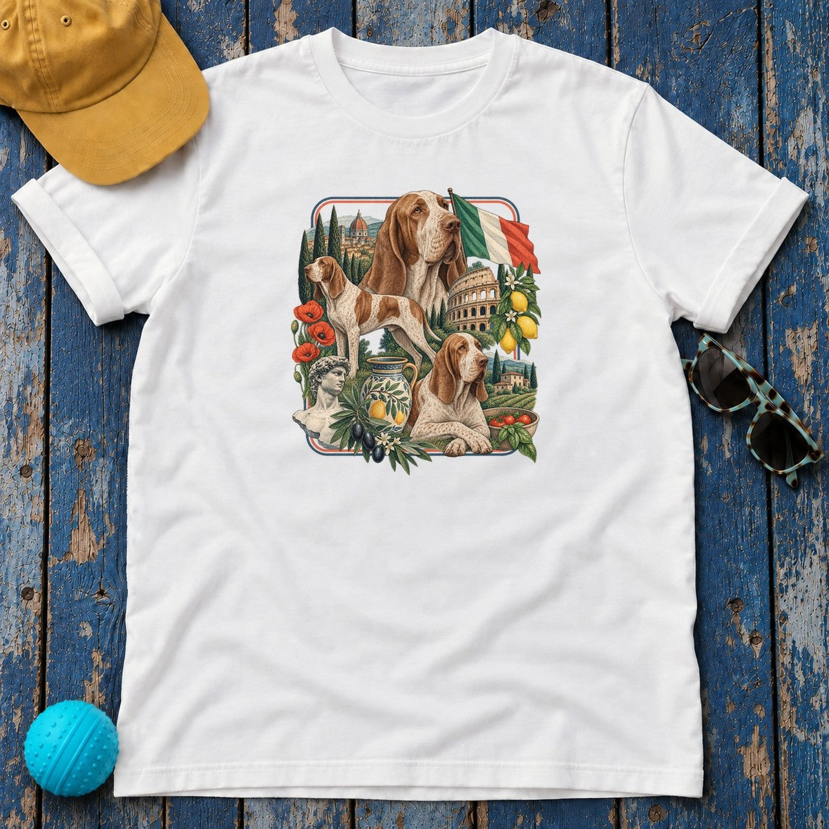 Bracco Italiano Italy Heritage T-Shirt in White