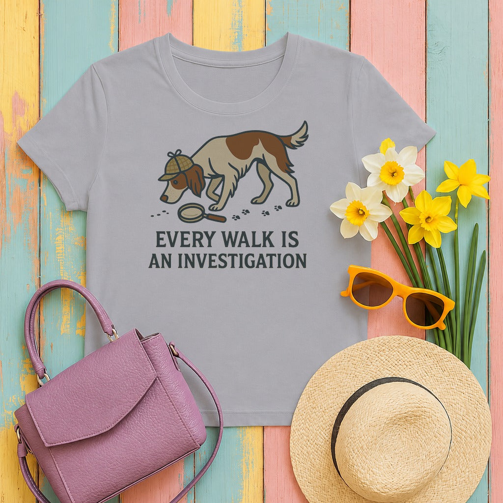 Irish Red and White Setter Every Walk Is an Investigation Tee