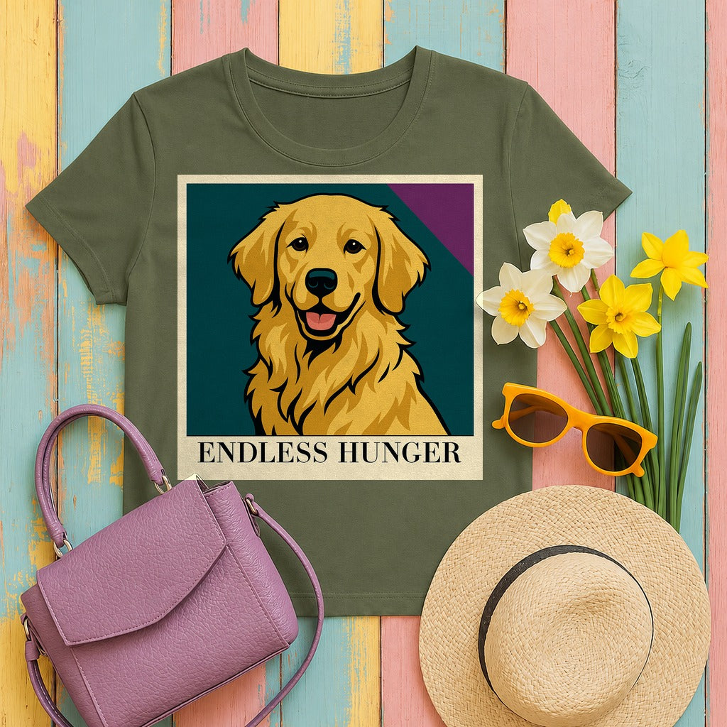 Endless Hunger Golden Retriever T-Shirt in Military Green