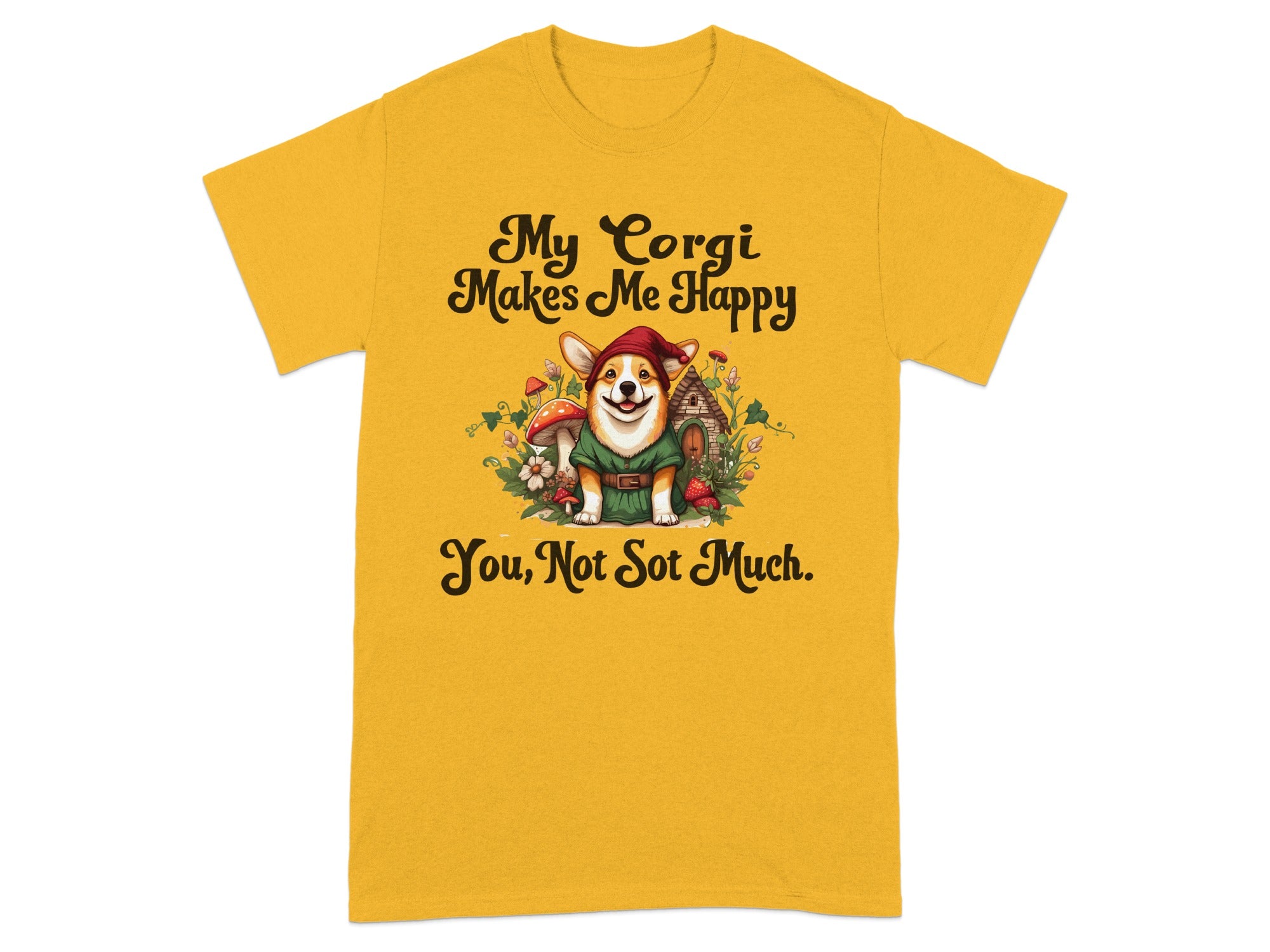 My Corgi Makes Me Happy Funny T-shirt for Dog Lovers