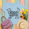 Golden Retriever Silhouette T-Shirt in Light Blue