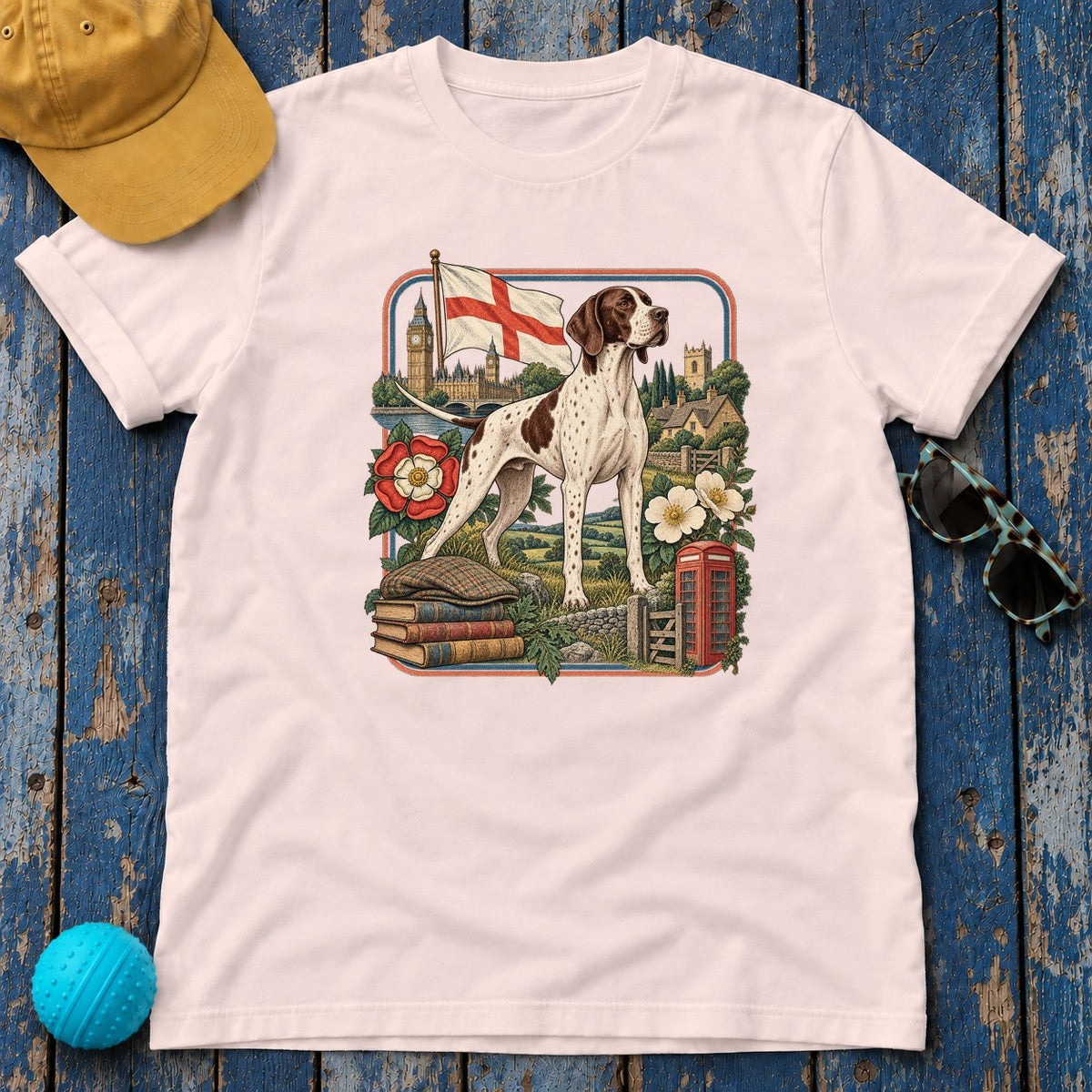 Pointer England Heritage T-Shirt in Soft Pink