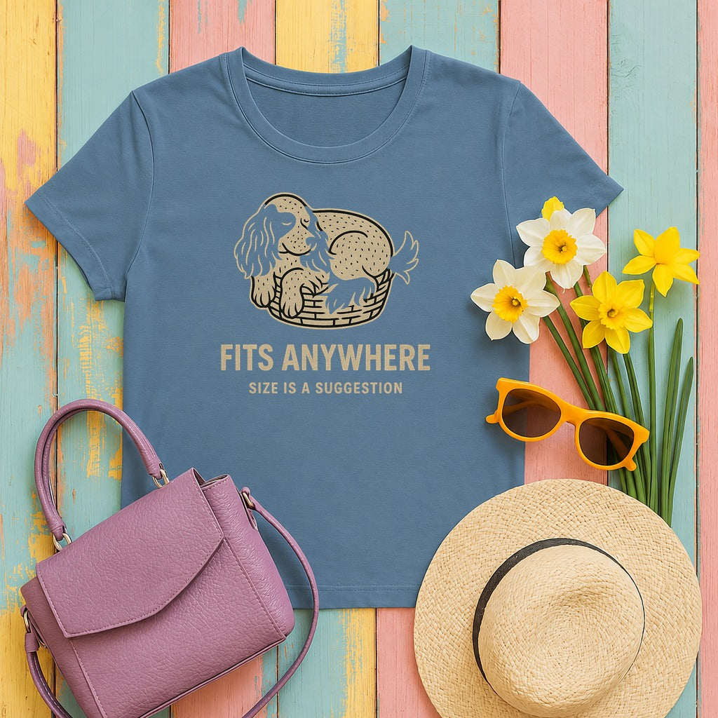 English Cocker Fits Anywhere Tee in Steel Blue