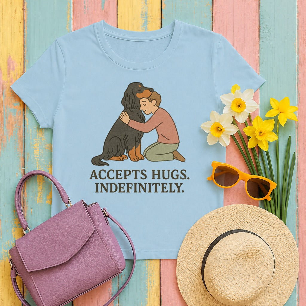 Gordon Accepts Hugs Indefinitely Tee in Light Blue