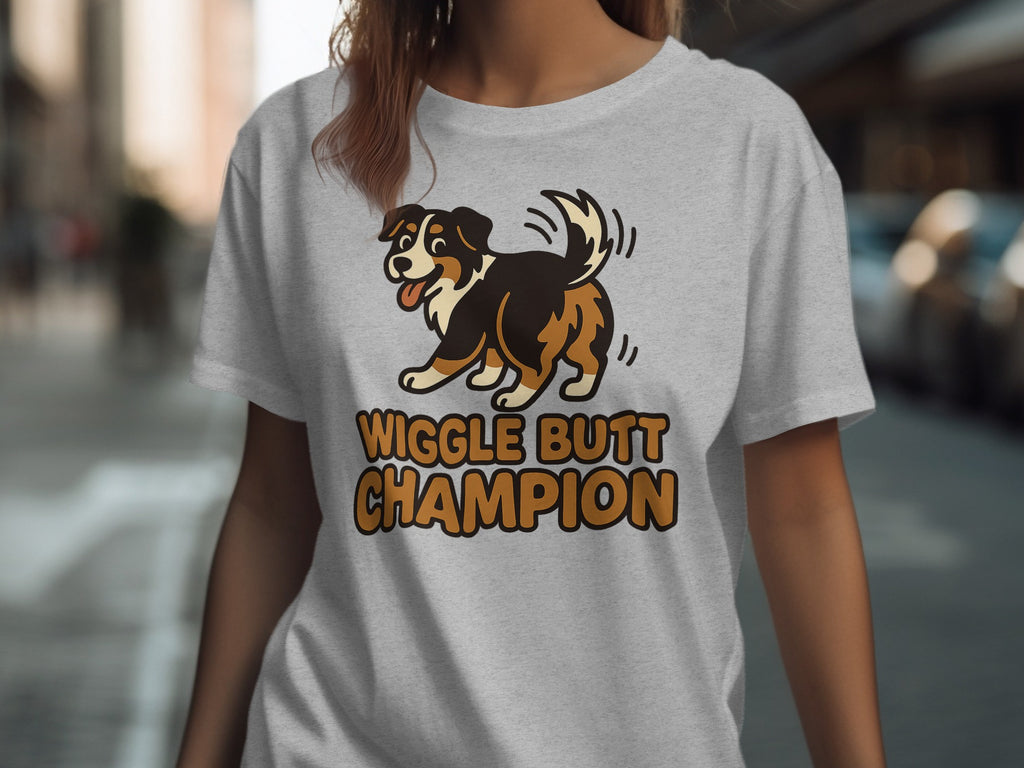 Wiggle Butt Champion Graphic Funny Dog Lover T-shirt