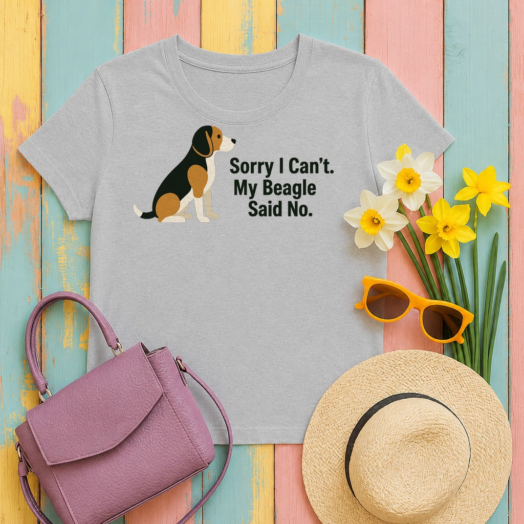 Beagle Veto: Sorry I Can't Graphic T-Shirt in Sport Grey