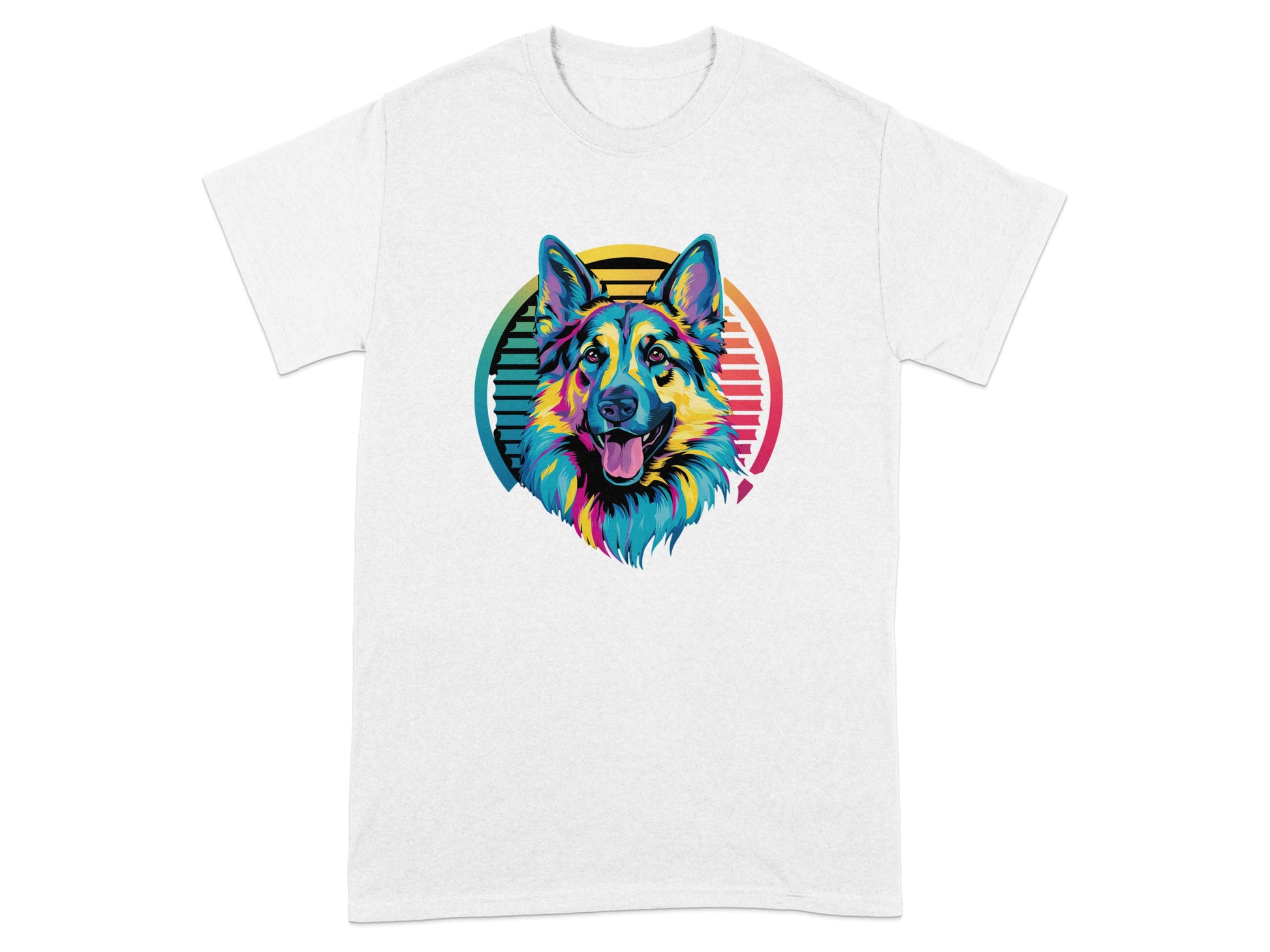 Colorful Retro German Shepherd Graphic T-Shirt product type