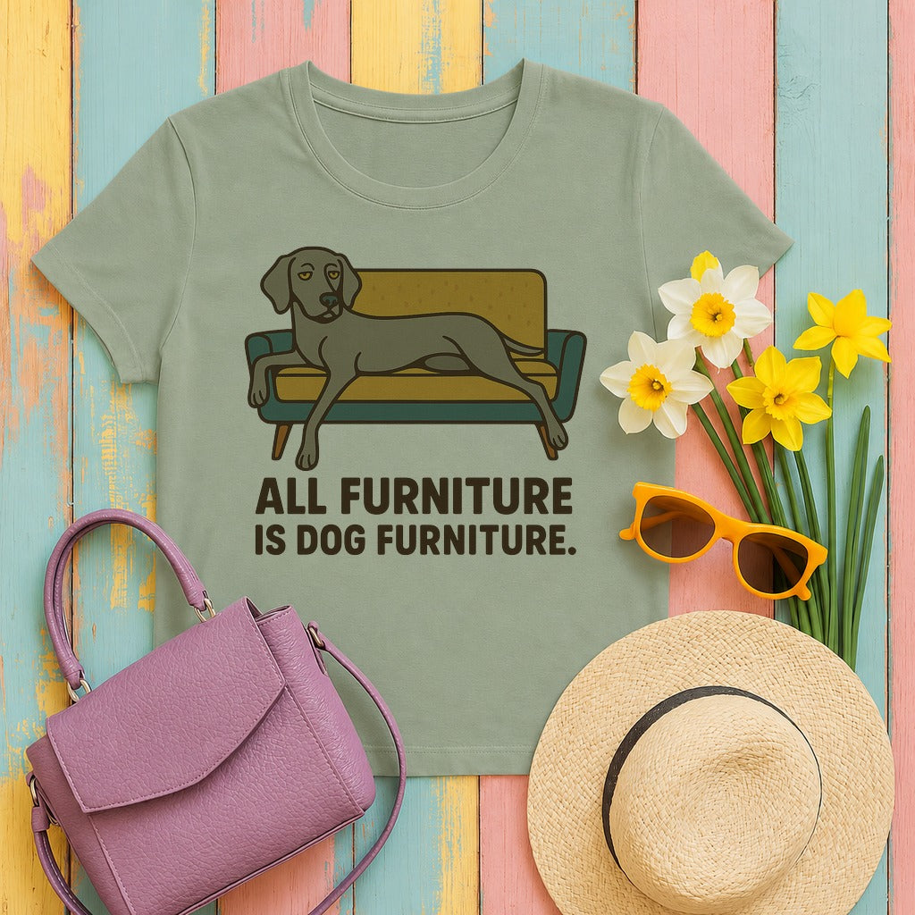 weimaraner all-furniture tee flat lay hero
