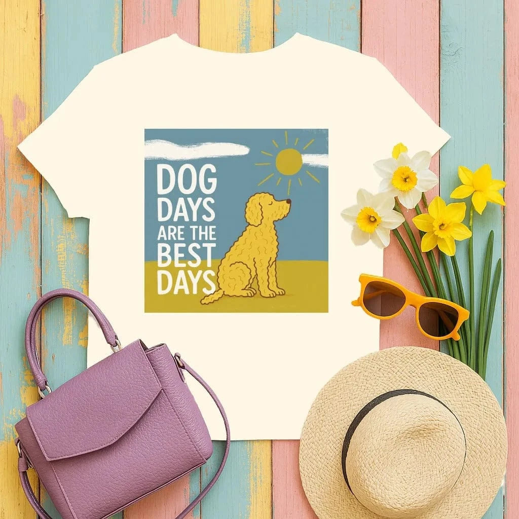 Dog Days Are The Best Days Golden Doodle Sun T-Shirt Natural T-shirt