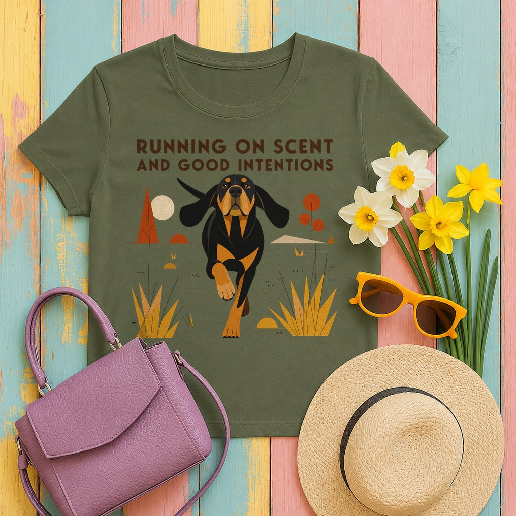 Scent & Intentions Coonhound T-Shirt in Military Green