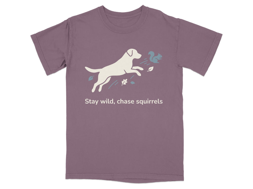 Stay wild chase squirrels graphic T-shirt product