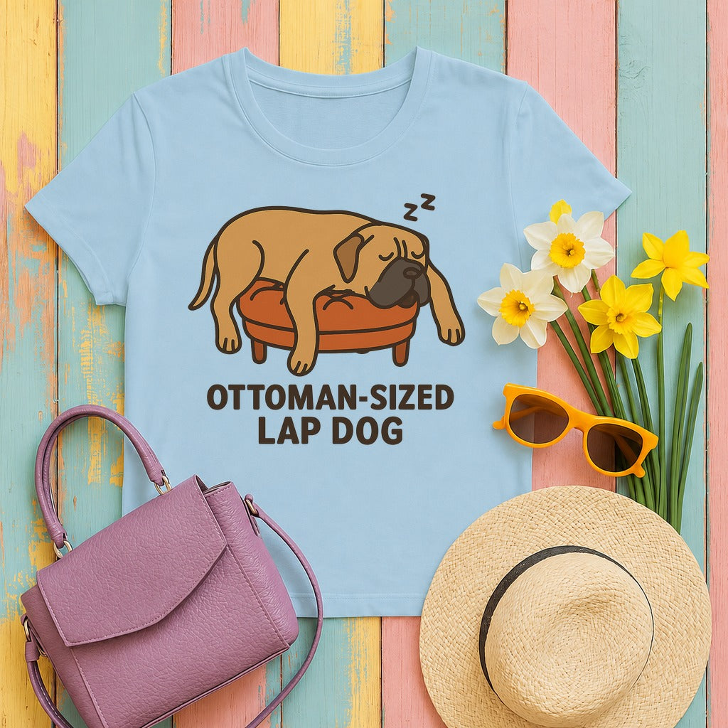 Cane Corso Ottoman-Sized Lap Dog Tee in Light Blue