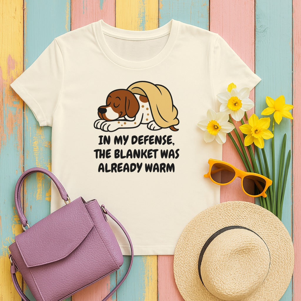 German Shorthaired Pointer Blanket Was Already Warm Tee in Natural
