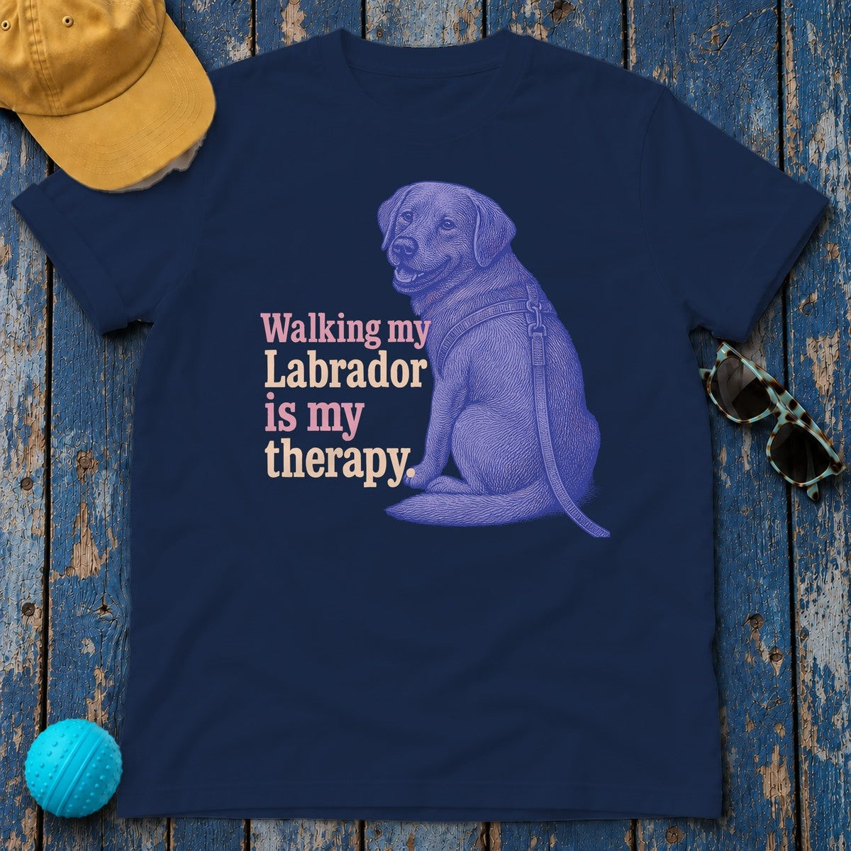 Labrador Therapy T-Shirt in Navy