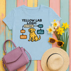 Yellow Lab Logic Premium Graphic T-Shirt in Light Blue