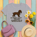 Field Spaniel He Doesn't Want The Sock Tee in Athletic Heather