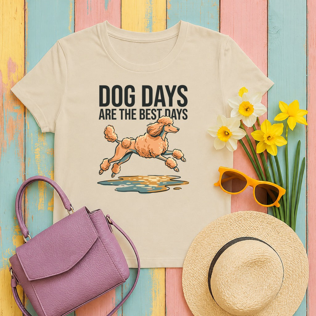 Poodle Joy 'Dog Days' T-Shirt in Sand
