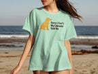 Mint green t-shirt with yellow Labrador and text: Sorry I Can't. My Labrador Said No.