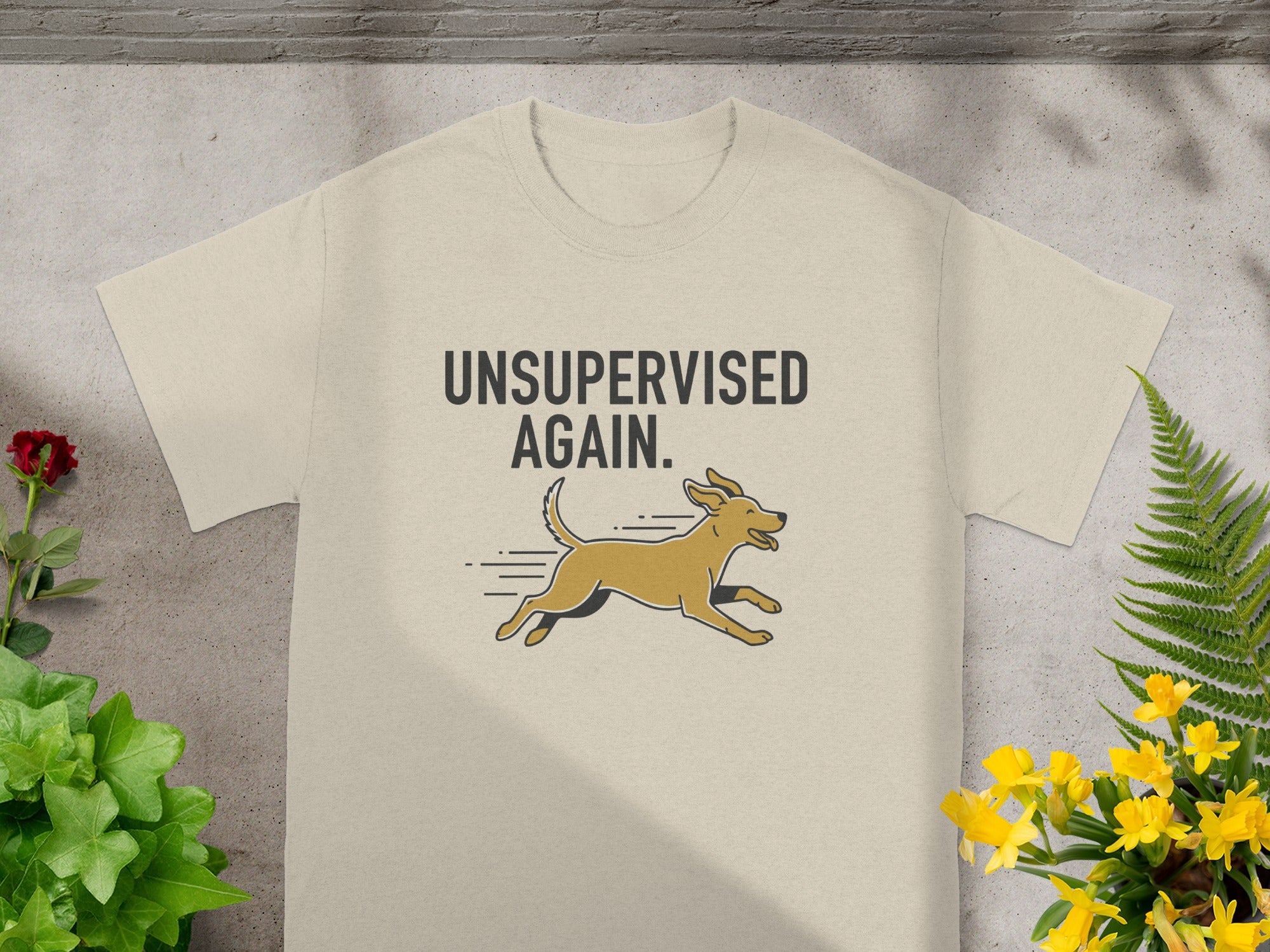 Unsupervised Again Dog Running Graphic T-shirt