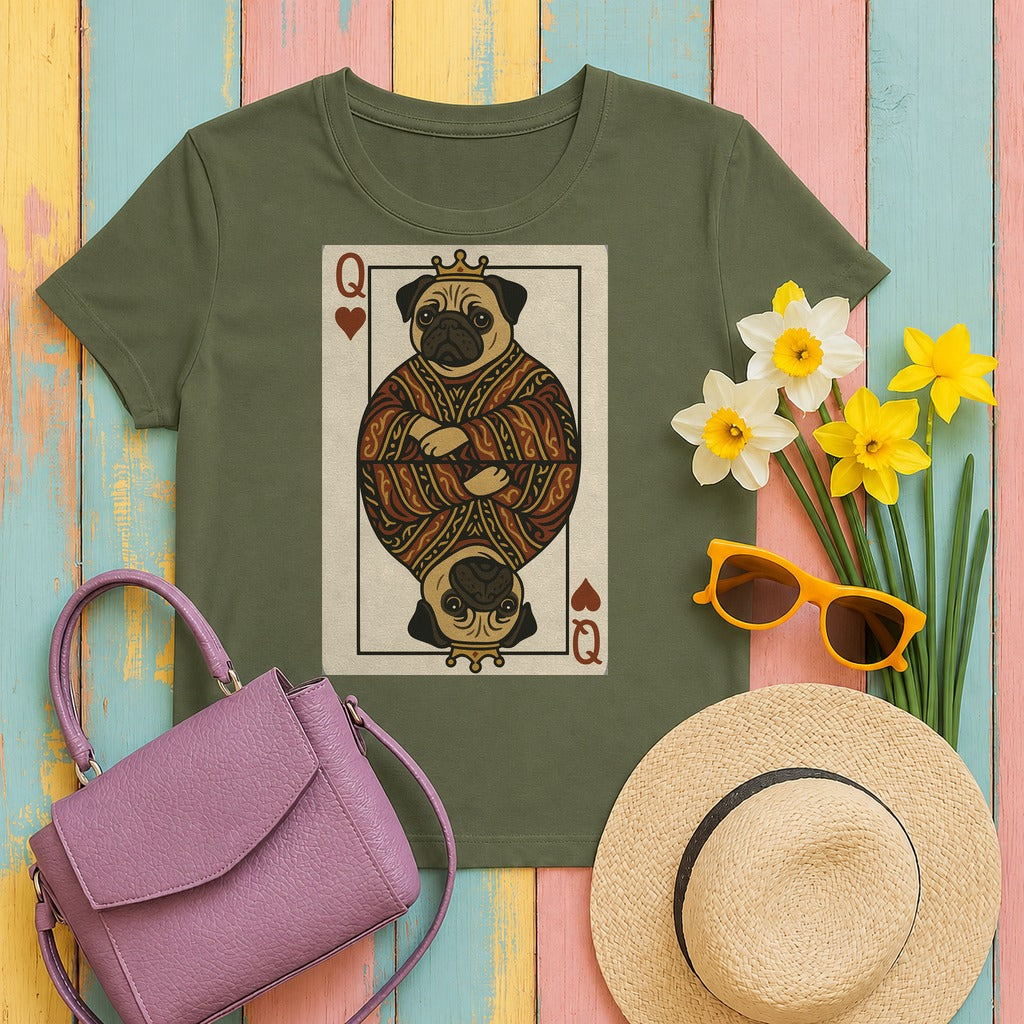 The Royal Pug T-Shirt in Military Green