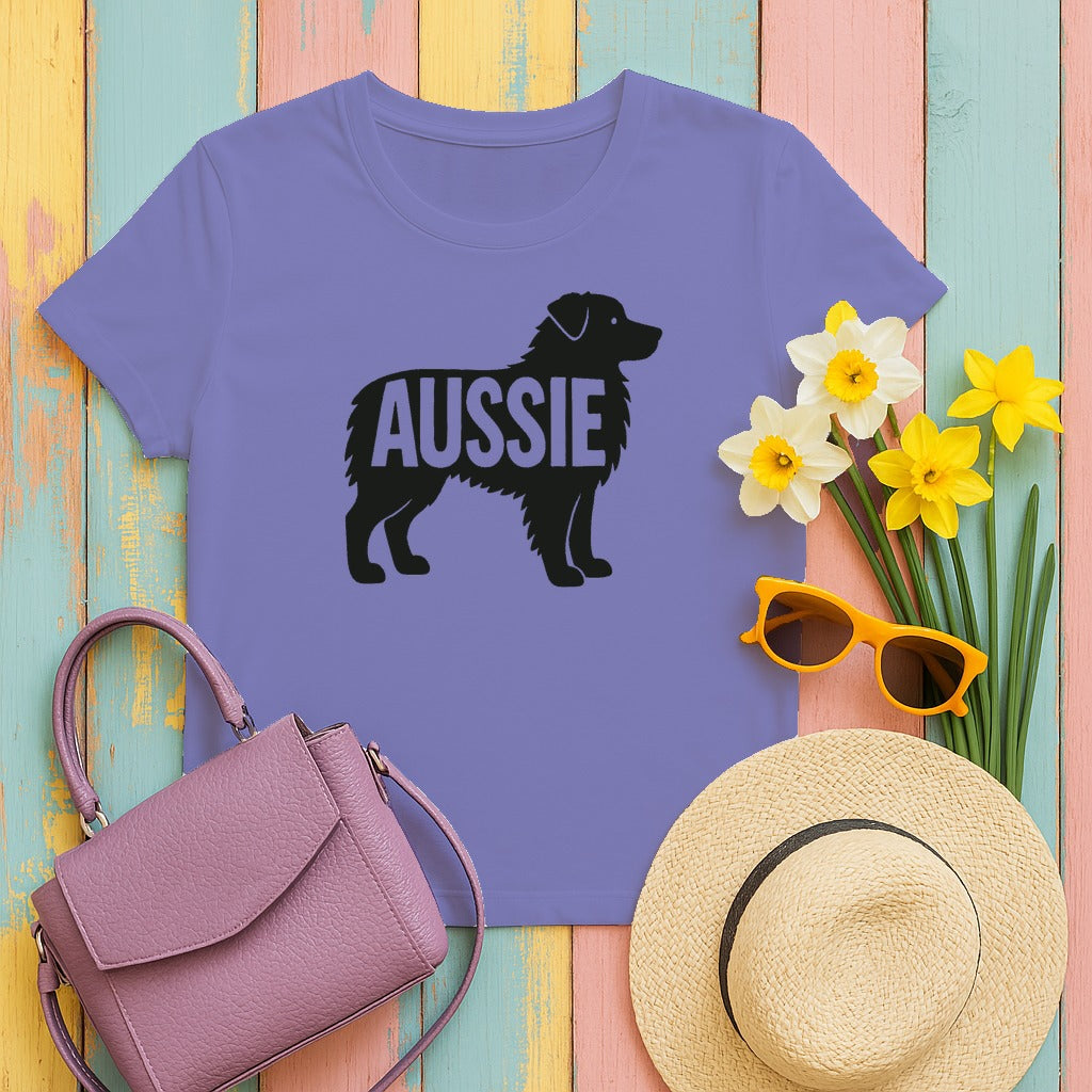 Elegant Aussie Silhouette T-Shirt in Violet